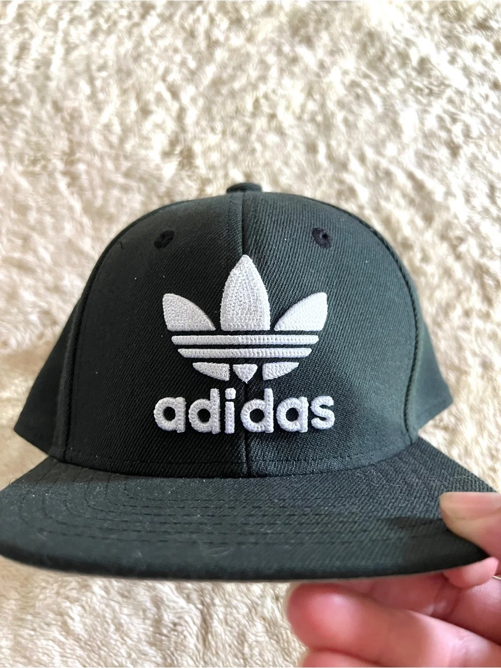ADIDAS Boy's Black & White Hat Size Youth